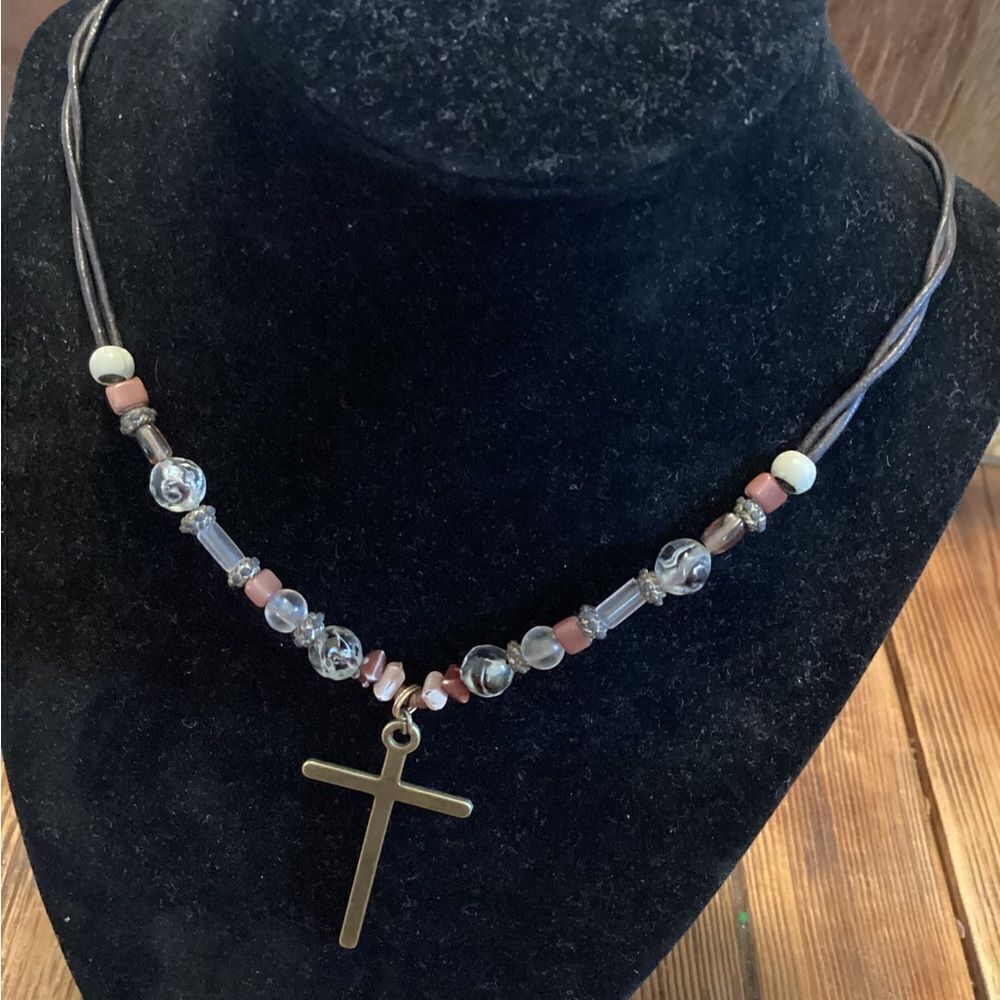 Handcrafted Bump’s Creations Brass Cross Choker
